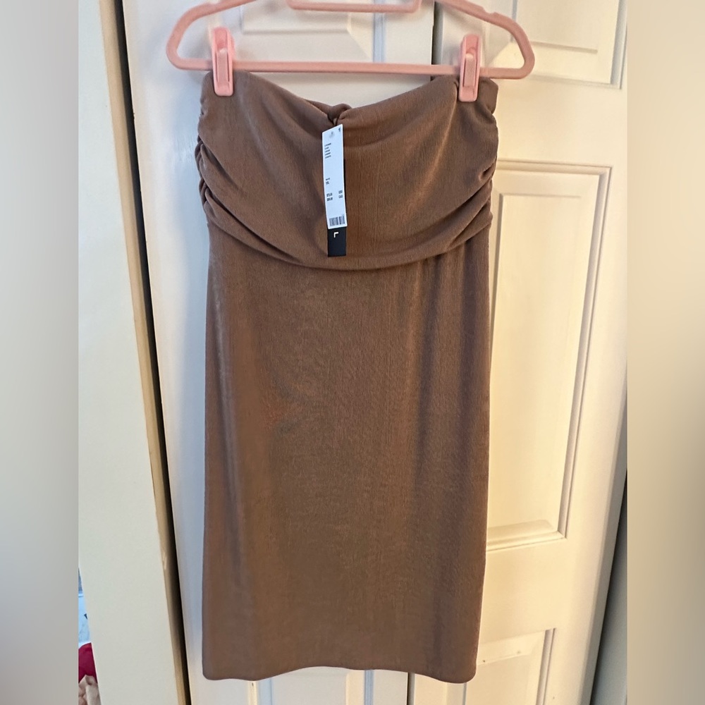NWT Urban Outfitters Tan/Neutral Motel Gadis Ruched Midi Skirt - XXL